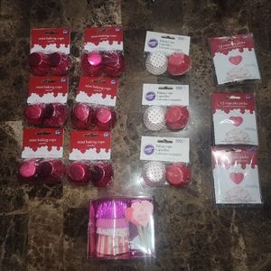 Valentines bundle - Mini cupcake liner red foil liners
